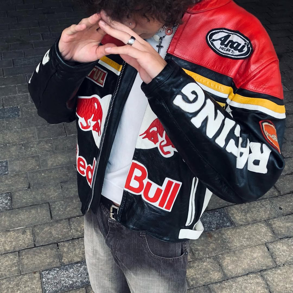 Red Bull Racing Leather Jacket – Premium Streetwear for Motorsport Enthusiasts