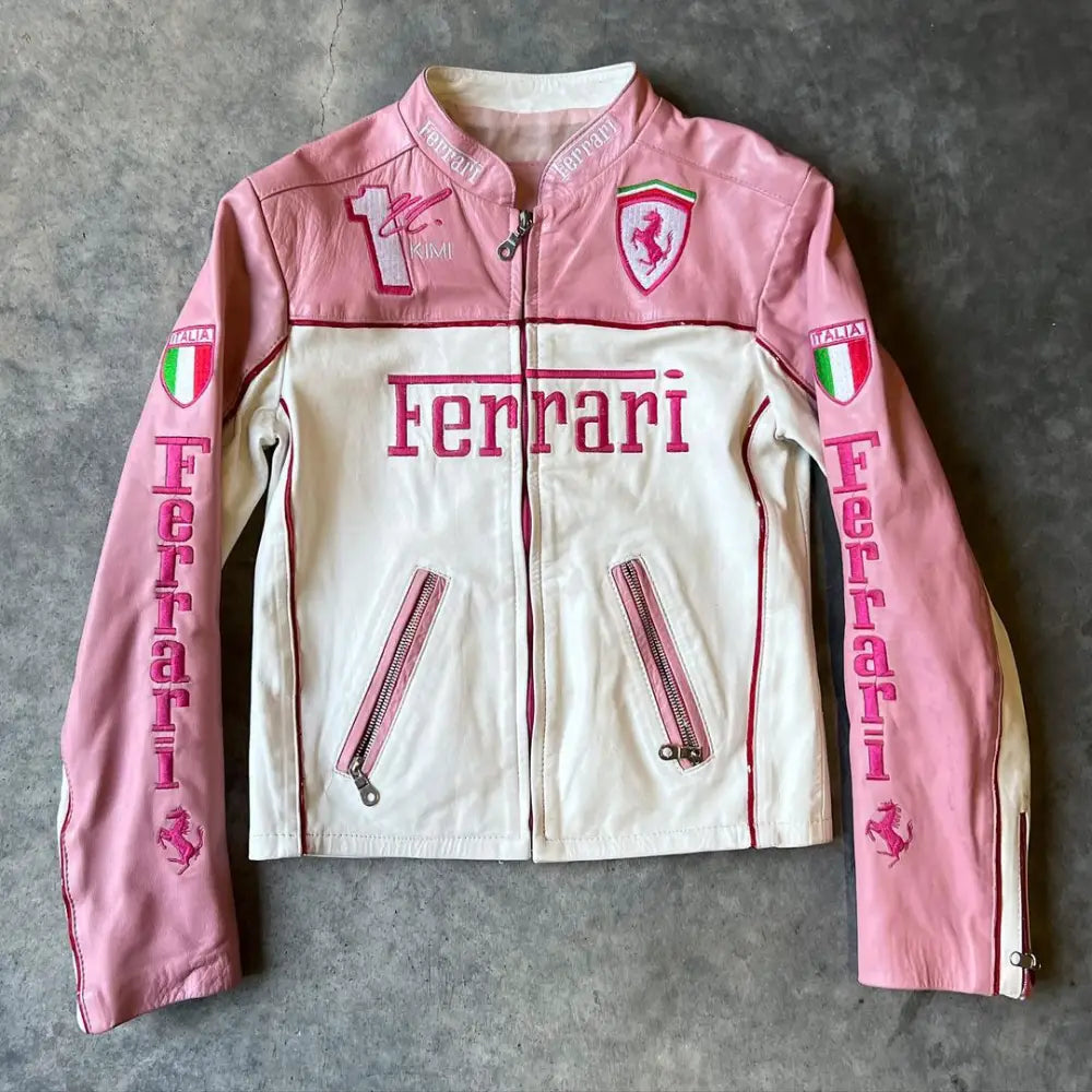 Limited Edition Pink Ferrari Leather Jacket