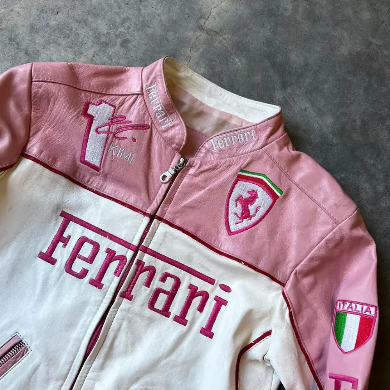 Limited Edition Pink Ferrari Leather Jacket