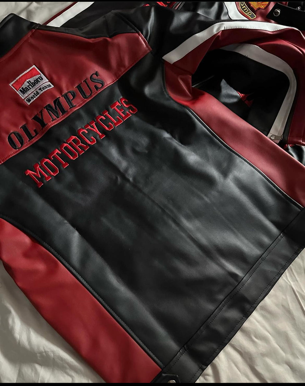 Olympus Motorcycles Leather Jacket – Premium Black & Red Biker Jacket for Men | Riding Gear for Motorcyclists