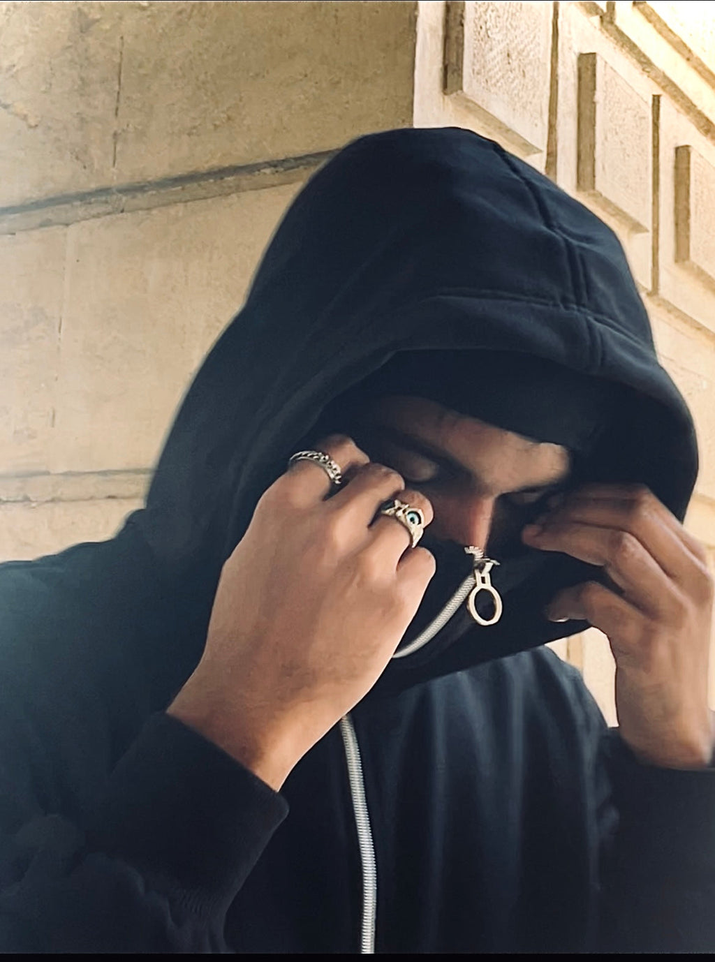 Protective hoodie balaclava for enhanced warmth and safety during outdoor activities.