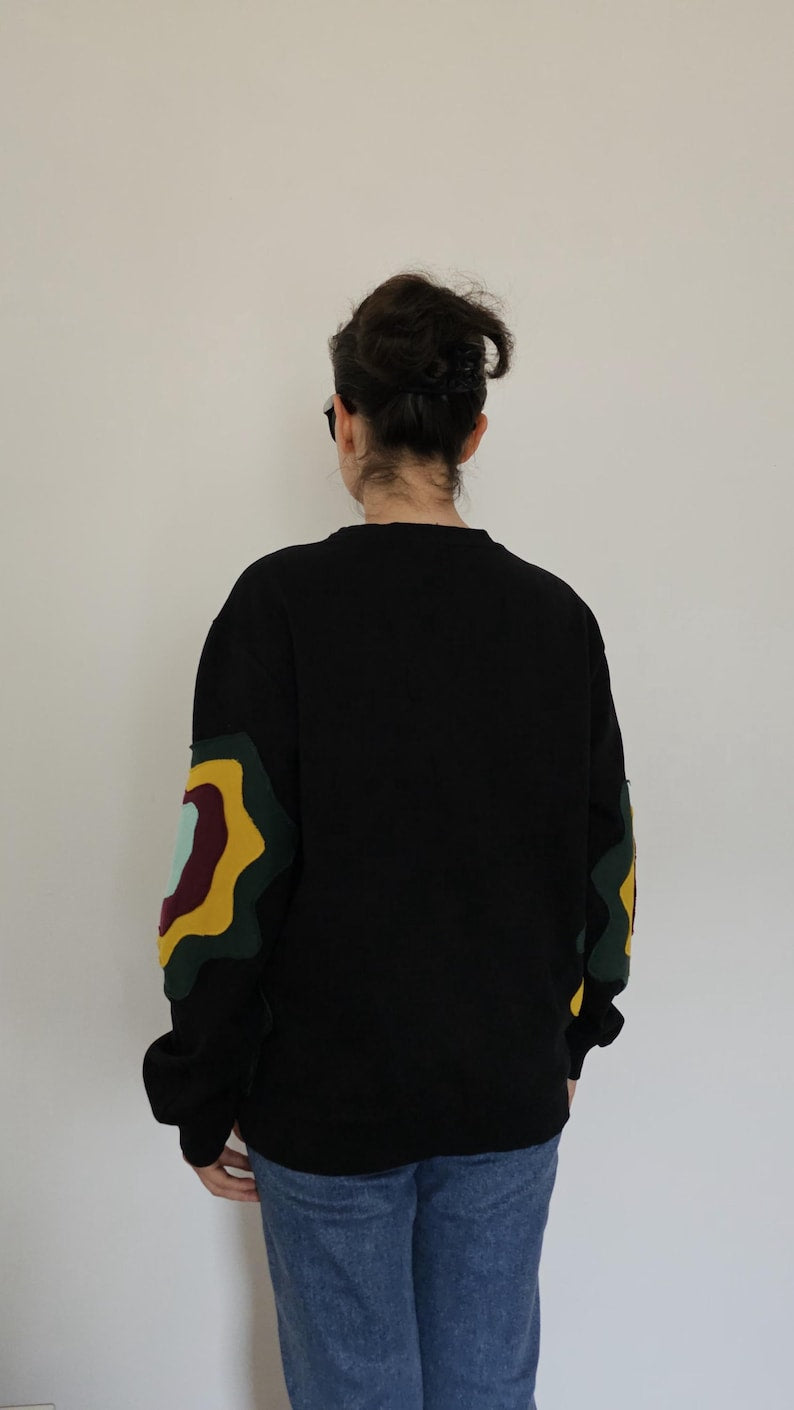 Upcycled Patchwork Sweatshirt – Handcrafted Unisex Streetwear | Sustainable Fashion