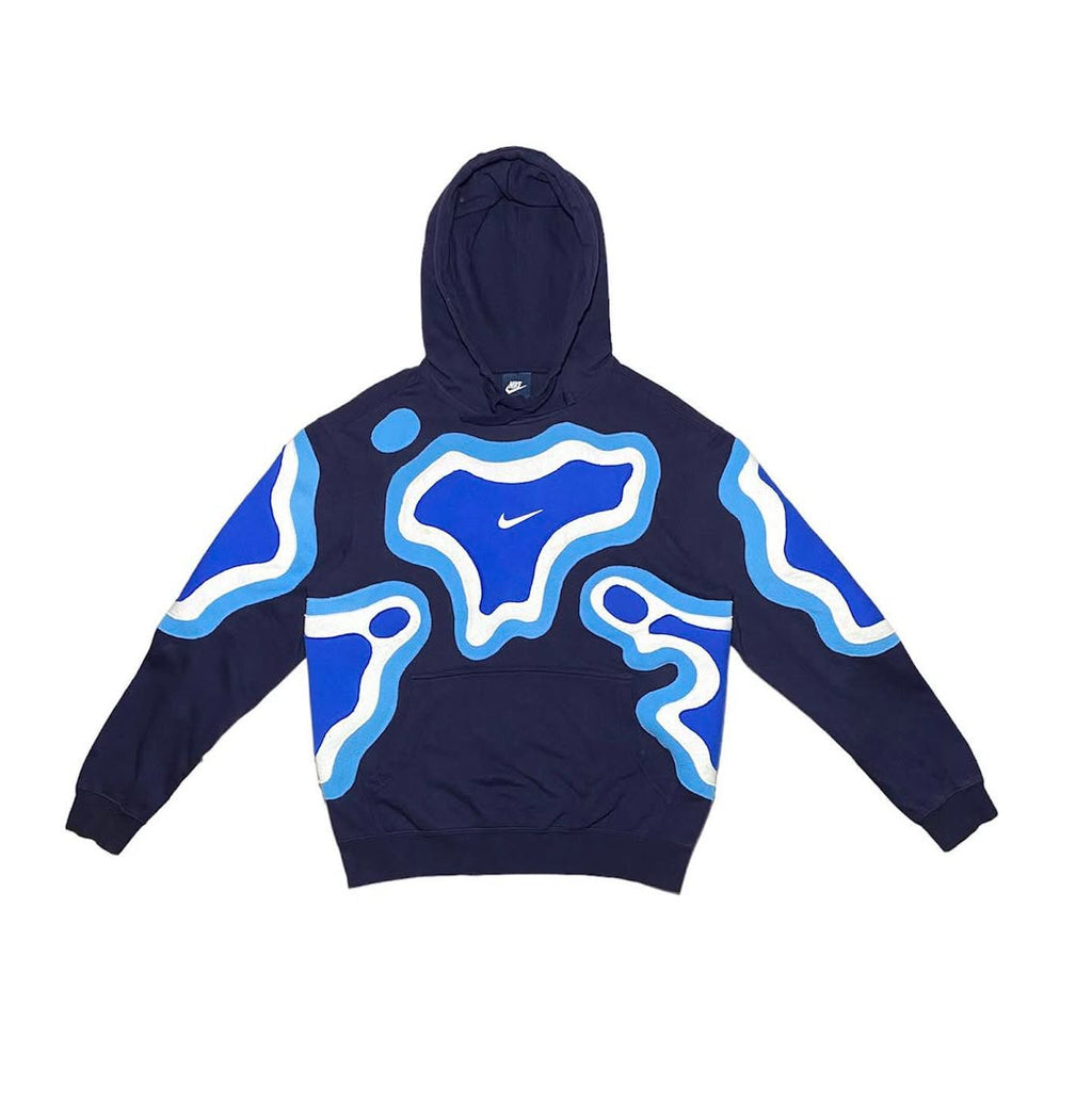 Psychedelic Blue Abstract Hoodie – Bold Streetwear for Trendsetters