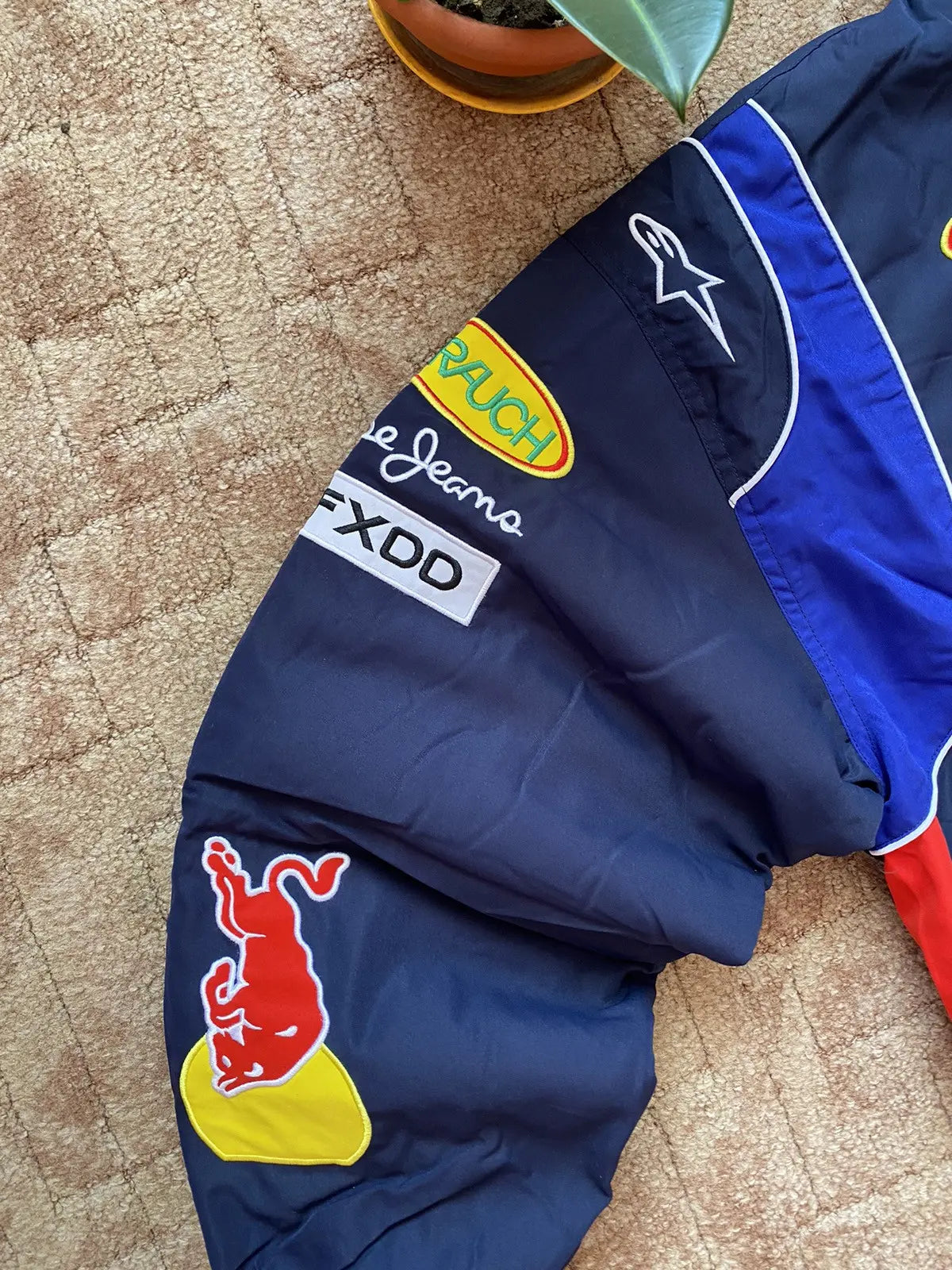 Red Bull Vintage Embroidered Jacket | Classic Motorsport Apparel (Embroidered)