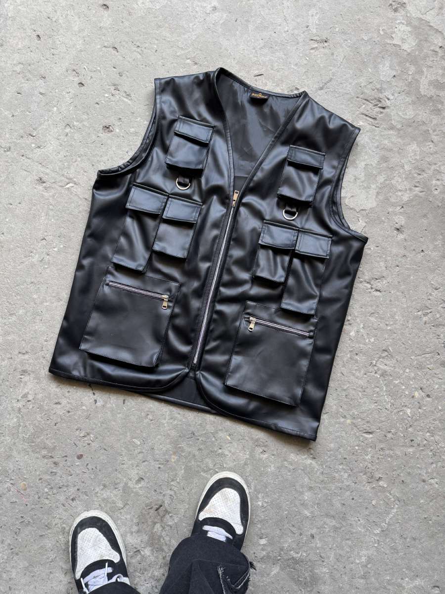 Tactical Streetwear Reloaded — The Ultimate Utility Leather Vest is Here!